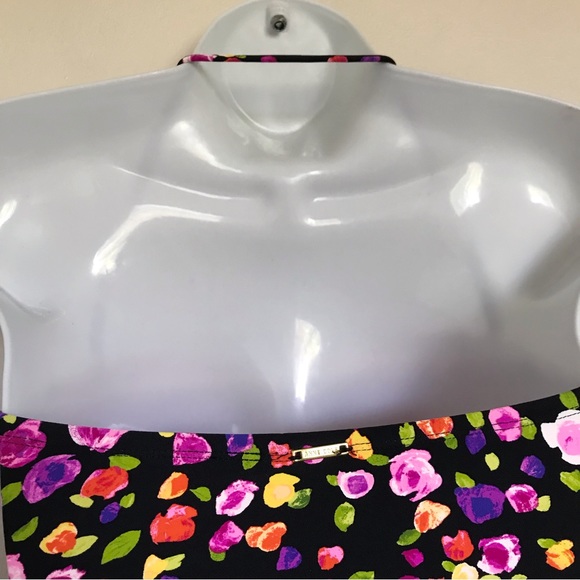 Anne Cole Women’s Floral Shirred Bandeau One-Piece Halter Strap Swimsuit Size 8 - Picture 8 of 13